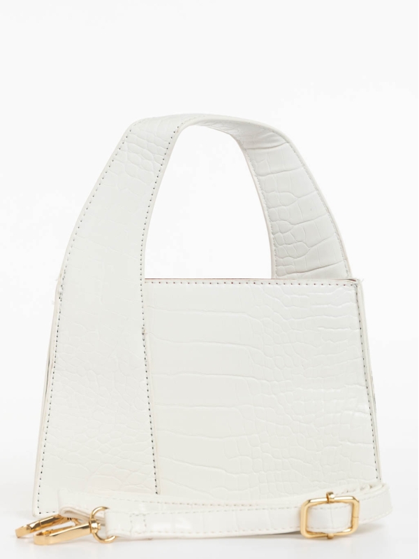 Γυναικεία τσάντα λευκή από οικολογικό δέρμα Blima, 6 - Kalapod.gr