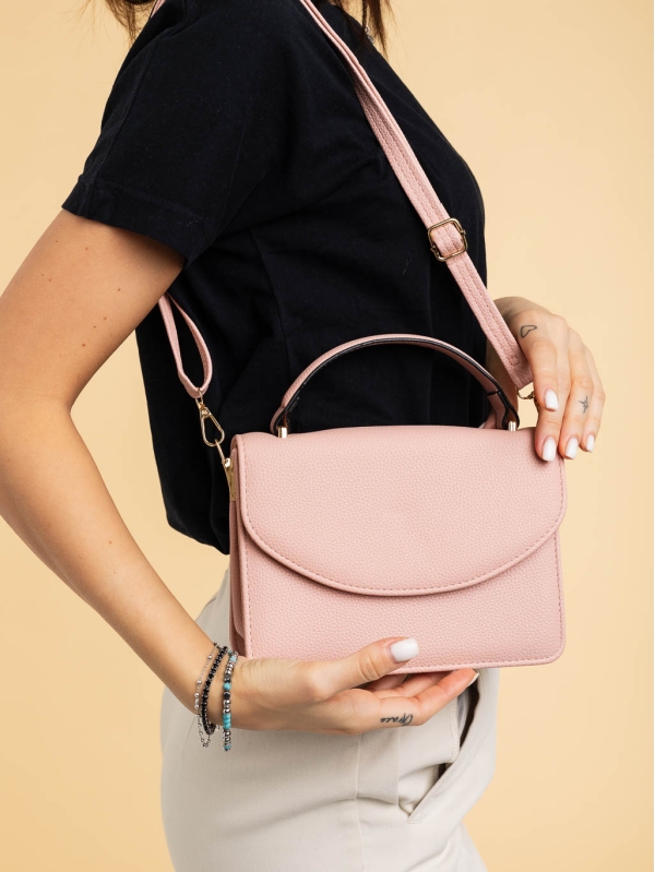 Γυναικεία τσάντα ροζ από οικολογικό δέρμα Blerina - Kalapod.gr