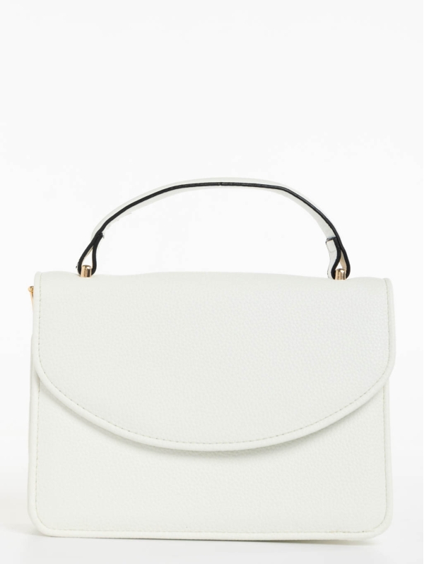 Γυναικεία τσάντα λευκή από οικολογικό δέρμα Blerina, 2 - Kalapod.gr