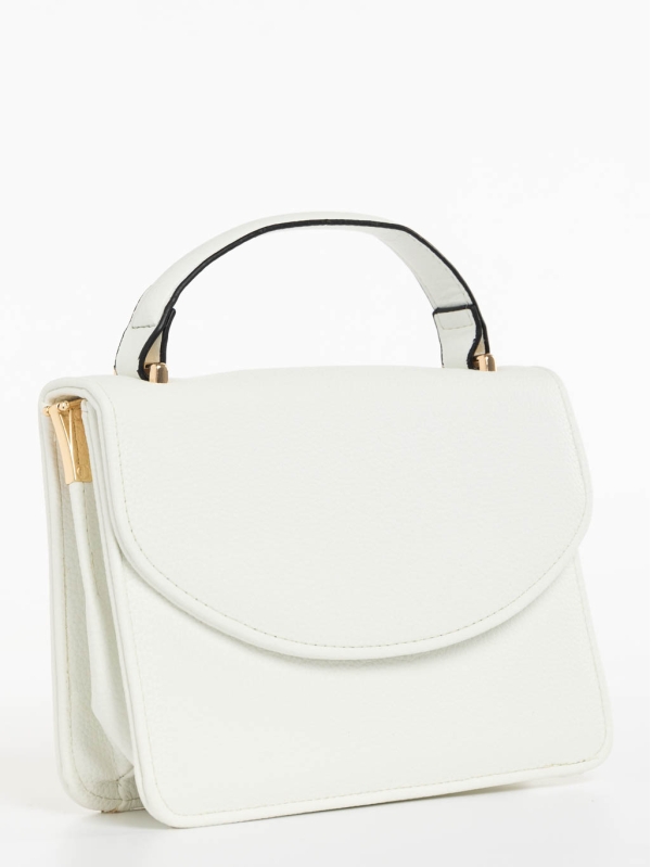 Γυναικεία τσάντα λευκή από οικολογικό δέρμα Blerina, 3 - Kalapod.gr
