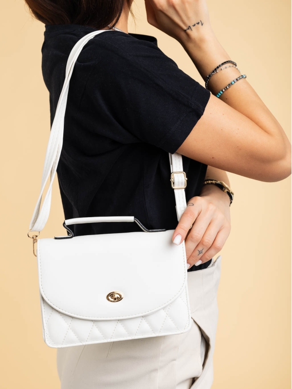 Γυναικεία τσάντα λευκή από οικολογικό δέρμα Belynda - Kalapod.gr
