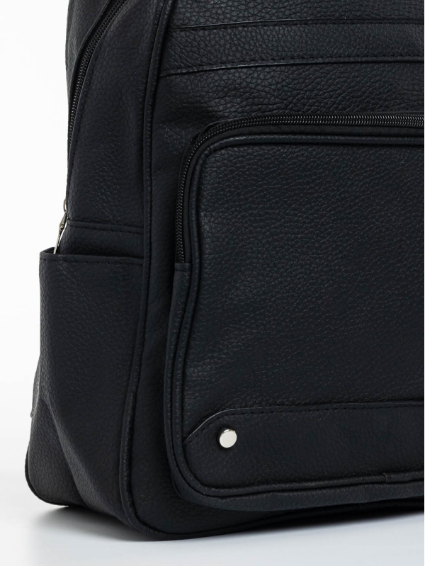 Γυναικεία τσάντα πλάτης μαύρη από οικολογικό δέρμα Flossie, 4 - Kalapod.gr