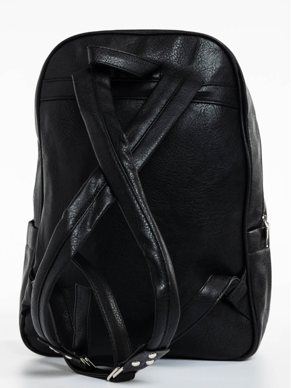 Γυναικεία τσάντα πλάτης μαύρη από οικολογικό δέρμα Alize, 5 - Kalapod.gr