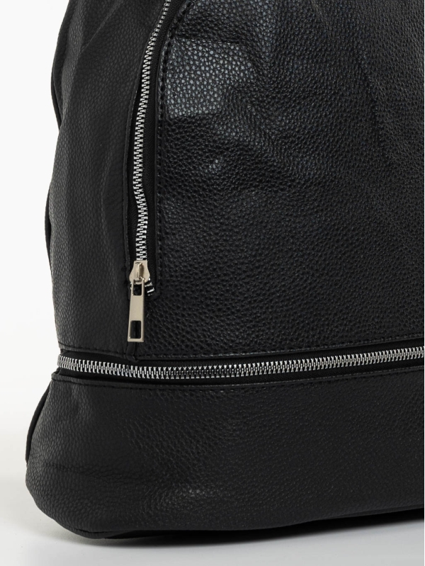 Γυναικεία τσάντα πλάτης μαύρη από οικολογικό δέρμα Isioma, 4 - Kalapod.gr