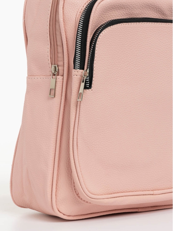Γυναικεία τσάντα πλάτης ροζ από οικολογικό δέρμα Keir, 4 - Kalapod.gr
