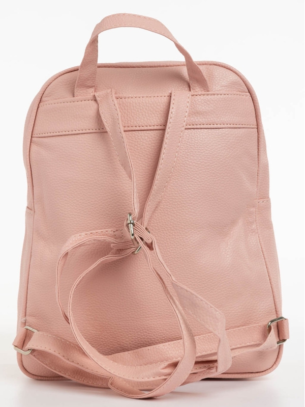 Γυναικεία τσάντα πλάτης ροζ από οικολογικό δέρμα Keir, 5 - Kalapod.gr
