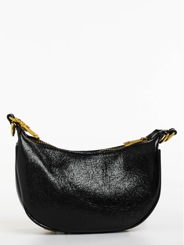 Γυναικεία τσάντα μαύρη από οικολογικό δέρμα Aine, 5 - Kalapod.gr