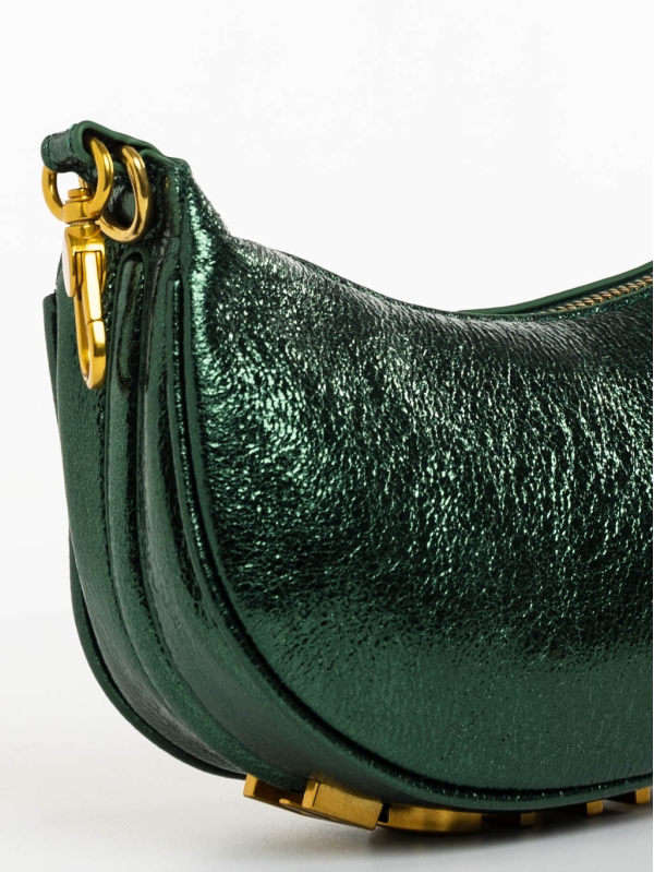 Γυναικεία τσάντα πράσινη από οικολογικό δέρμα Aine, 4 - Kalapod.gr