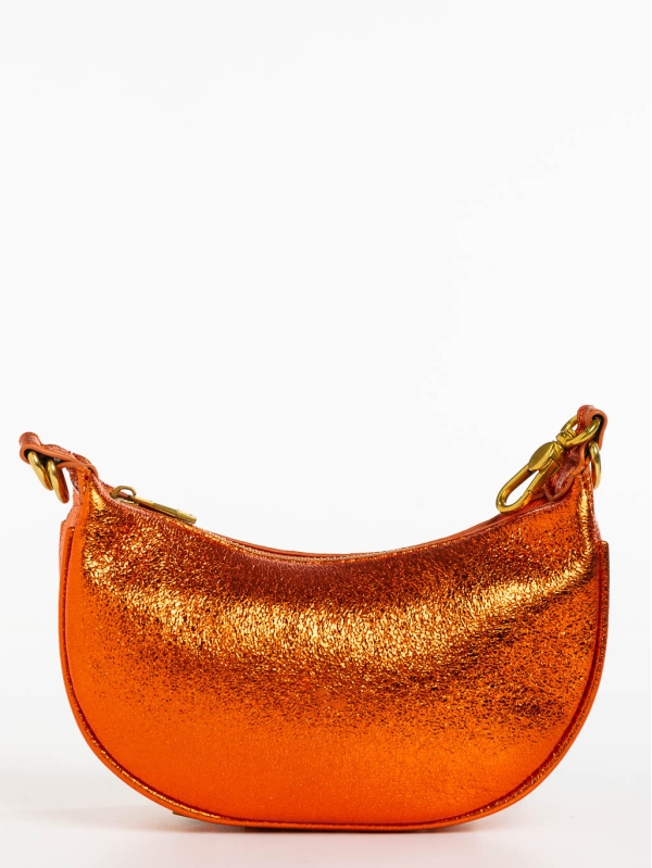 Γυναικεία τσάντα πορτοκαλί από οικολογικό δέρμα Aine, 2 - Kalapod.gr