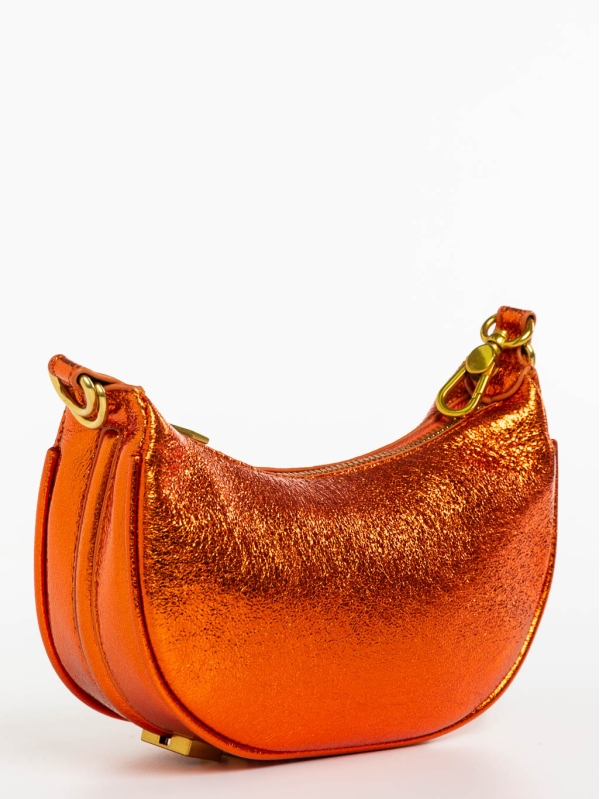 Γυναικεία τσάντα πορτοκαλί από οικολογικό δέρμα Aine, 3 - Kalapod.gr