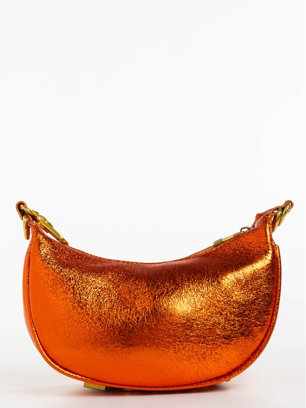 Γυναικεία τσάντα πορτοκαλί από οικολογικό δέρμα Aine, 5 - Kalapod.gr