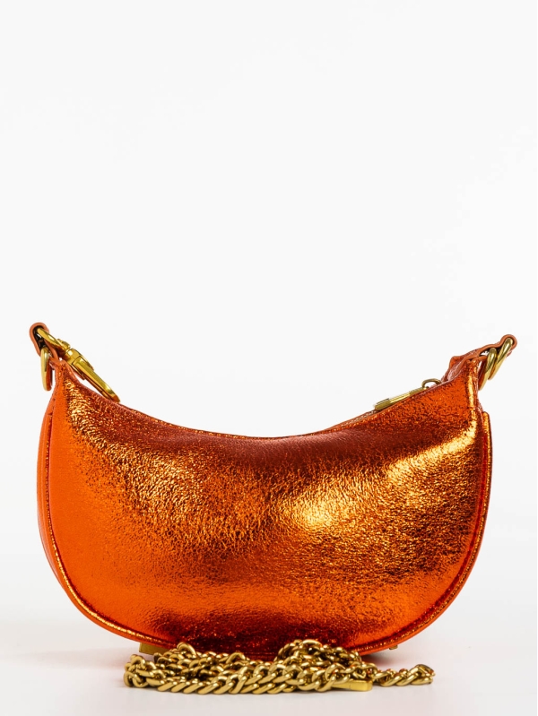 Γυναικεία τσάντα πορτοκαλί από οικολογικό δέρμα Aine, 6 - Kalapod.gr