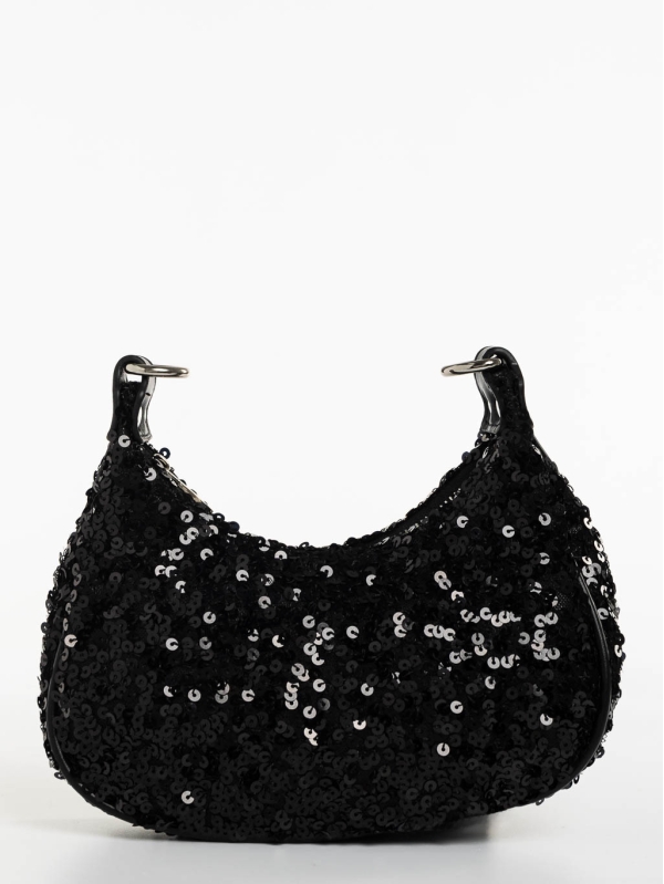 Γυναικεία τσάντα μαύρη από ύφασμα Ayah, 2 - Kalapod.gr