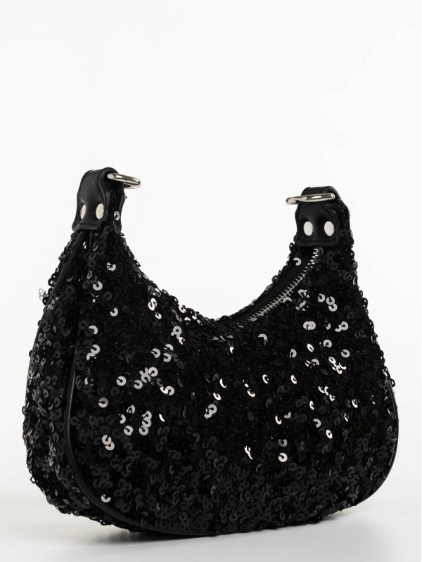 Γυναικεία τσάντα μαύρη από ύφασμα Ayah, 3 - Kalapod.gr