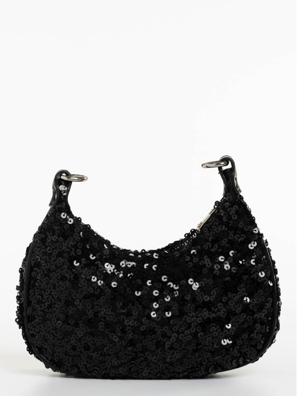 Γυναικεία τσάντα μαύρη από ύφασμα Ayah, 5 - Kalapod.gr