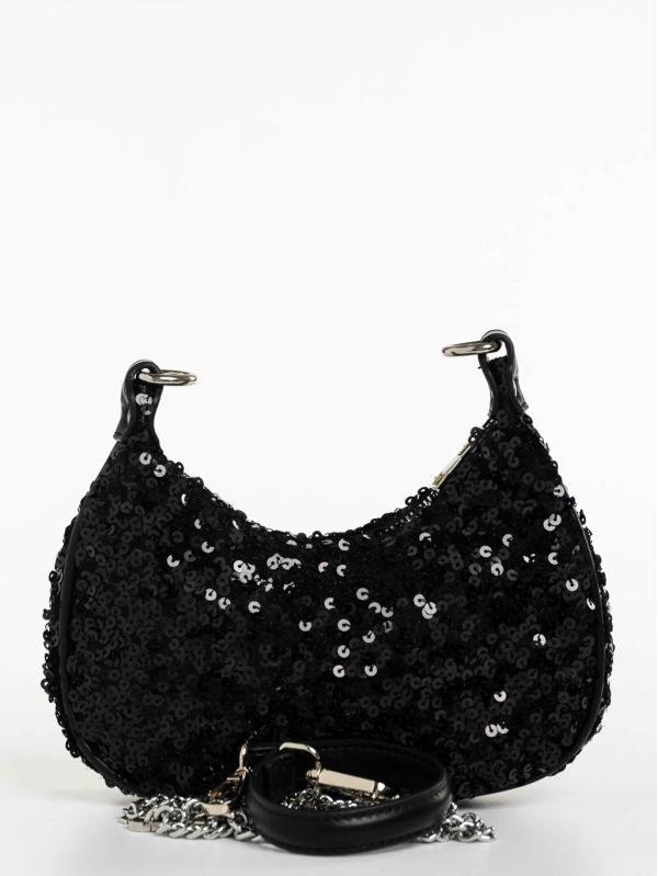 Γυναικεία τσάντα μαύρη από ύφασμα Ayah, 6 - Kalapod.gr