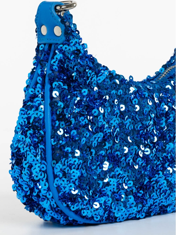 Γυναικεία τσάντα μπλε σκούρο από ύφασμα Ayah, 4 - Kalapod.gr