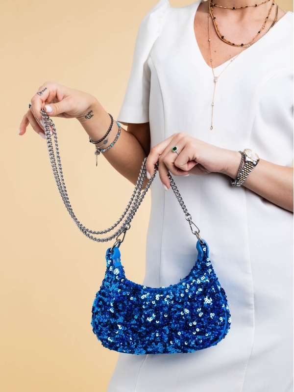 Γυναικεία τσάντα μπλε σκούρο από ύφασμα Ayah - Kalapod.gr