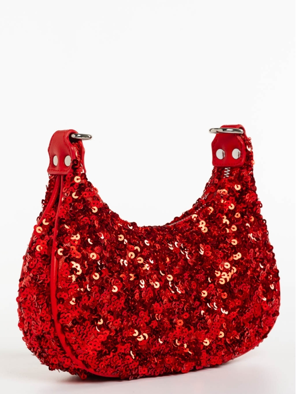 Γυναικεία τσάντα κόκκινη από ύφασμα Ayah, 3 - Kalapod.gr