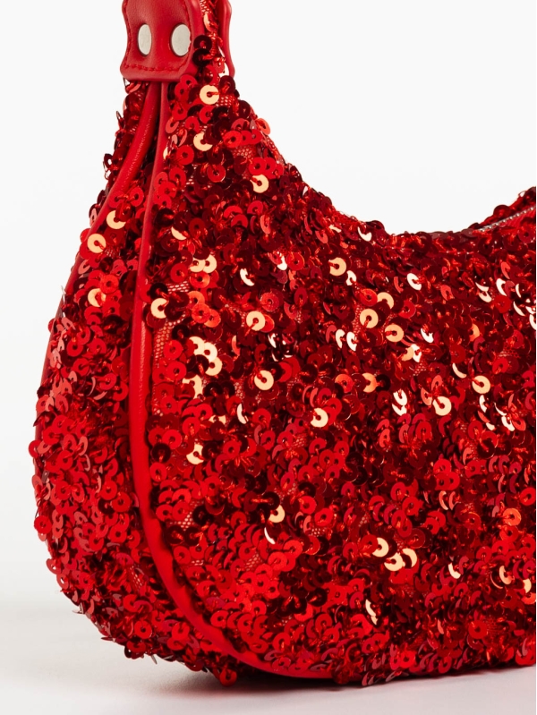 Γυναικεία τσάντα κόκκινη από ύφασμα Ayah, 4 - Kalapod.gr