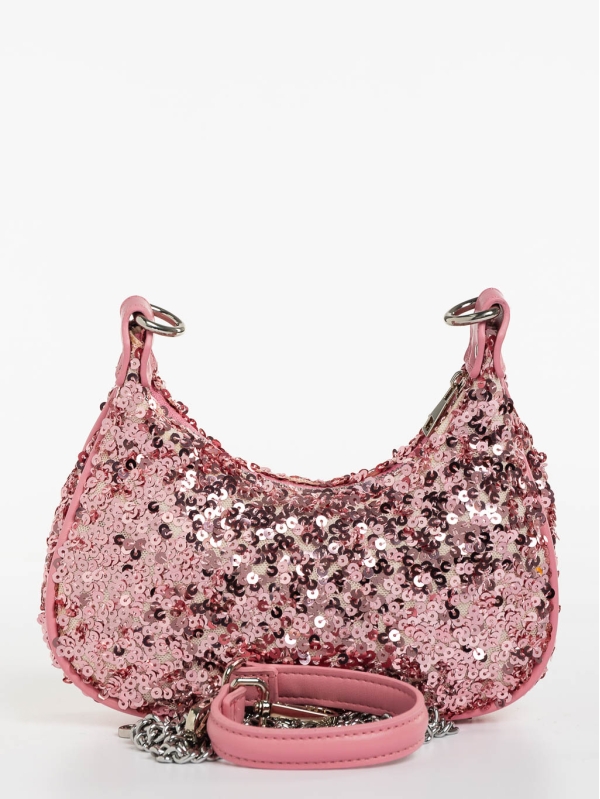 Γυναικεία τσάντα ροζ από ύφασμα Ayah, 6 - Kalapod.gr