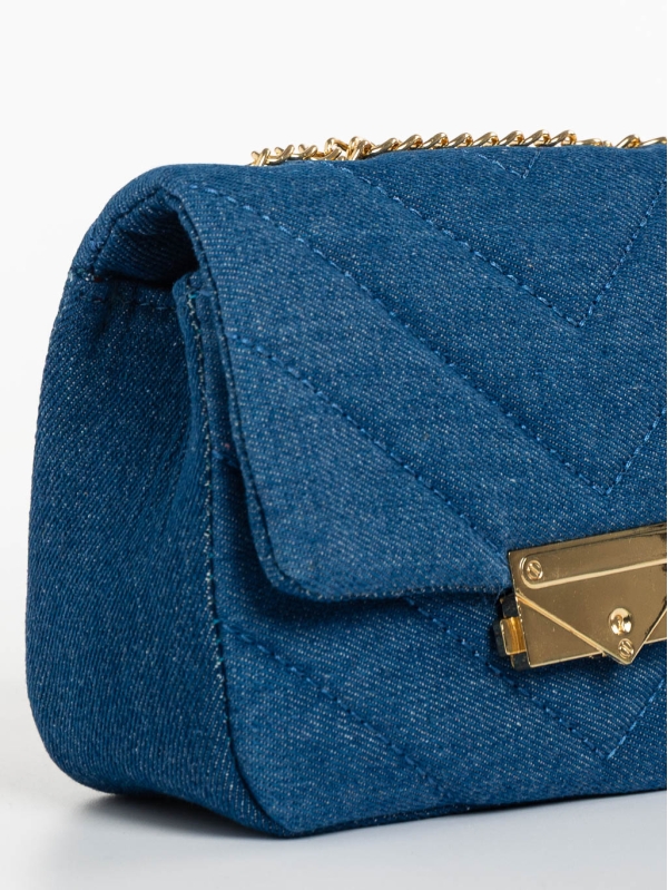 Γυναικεία τσάντα μπλε ανοιχτό από ύφασμα Bansari, 4 - Kalapod.gr