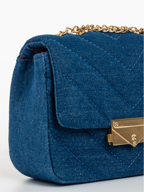Γυναικεία τσάντα μπλε royal από ύφασμα Bansari, 4 - Kalapod.gr