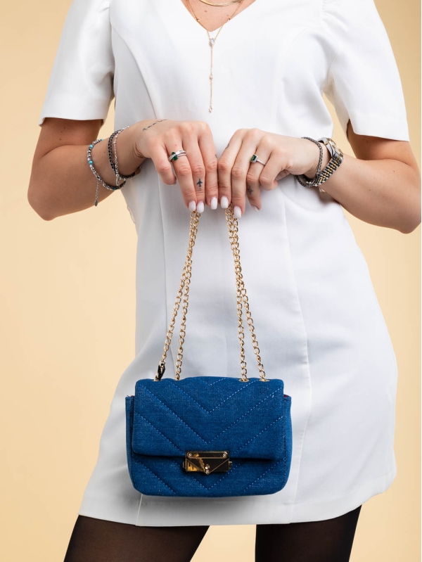 Γυναικεία τσάντα μπλε royal από ύφασμα Bansari - Kalapod.gr