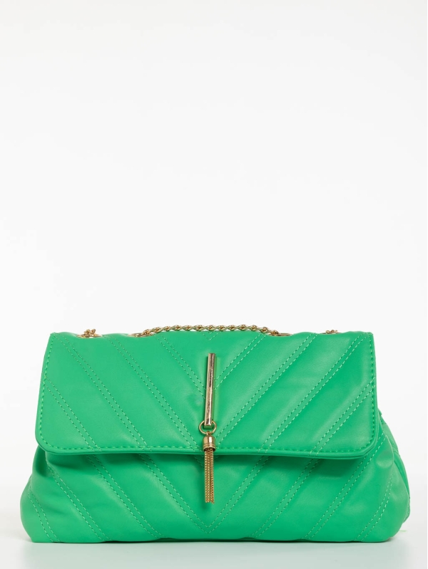 Γυναικεία τσάντα πράσινη από οικολογικό δέρμα Aleeza, 2 - Kalapod.gr