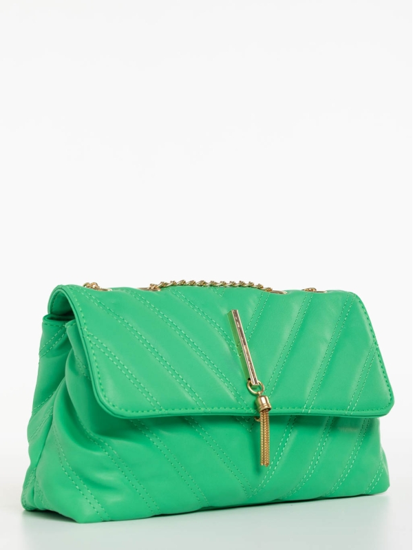 Γυναικεία τσάντα πράσινη από οικολογικό δέρμα Aleeza, 3 - Kalapod.gr