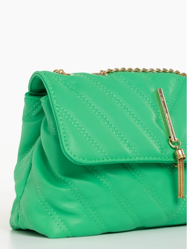 Γυναικεία τσάντα πράσινη από οικολογικό δέρμα Aleeza, 4 - Kalapod.gr