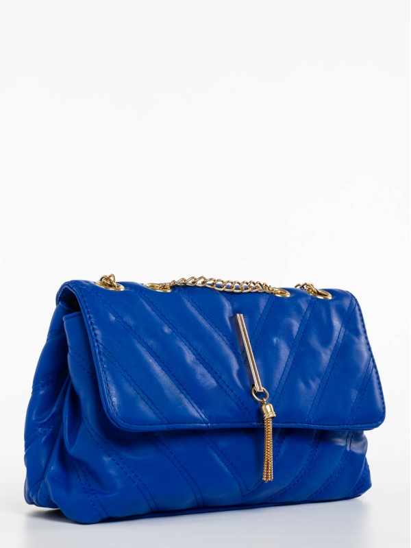 Γυναικεία τσάντα μπλε πολύ σκούρο από οικολογικό δέρμα Aleeza, 3 - Kalapod.gr