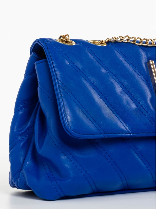 Γυναικεία τσάντα μπλε πολύ σκούρο από οικολογικό δέρμα Aleeza, 4 - Kalapod.gr