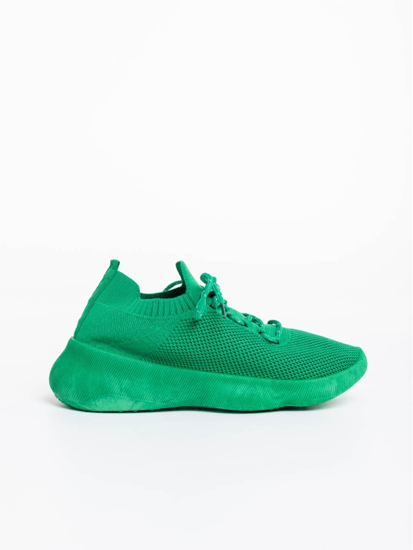 Γυναικεία αθλητικά παπούτσια πράσινα από ύφασμα Ramila, 5 - Kalapod.gr