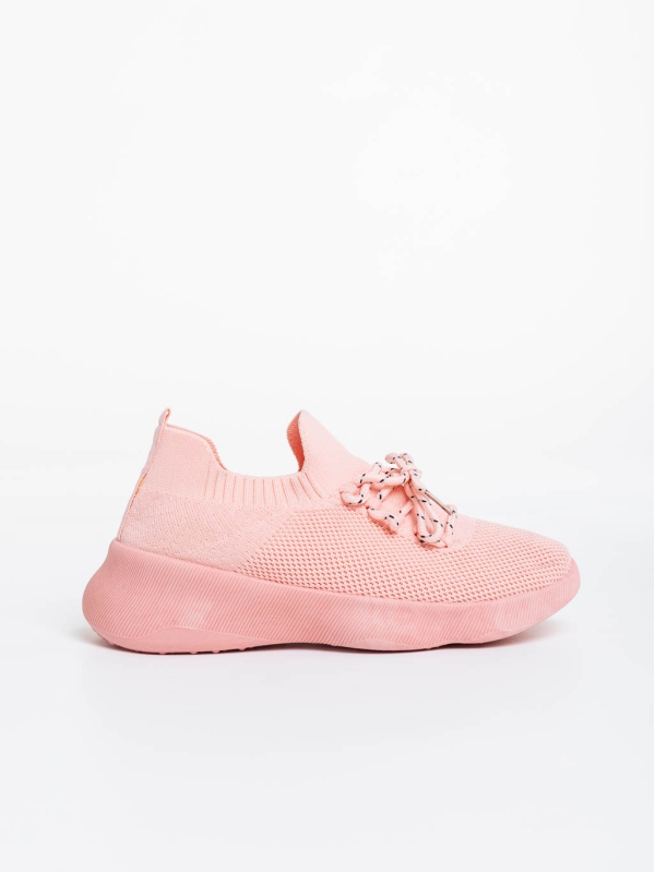 Γυναικεία αθλητικά παπούτσια ροζ από ύφασμα Ramila, 5 - Kalapod.gr