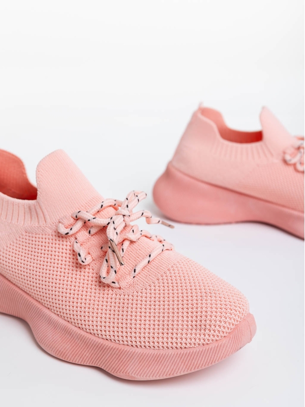 Γυναικεία αθλητικά παπούτσια ροζ από ύφασμα Ramila, 6 - Kalapod.gr