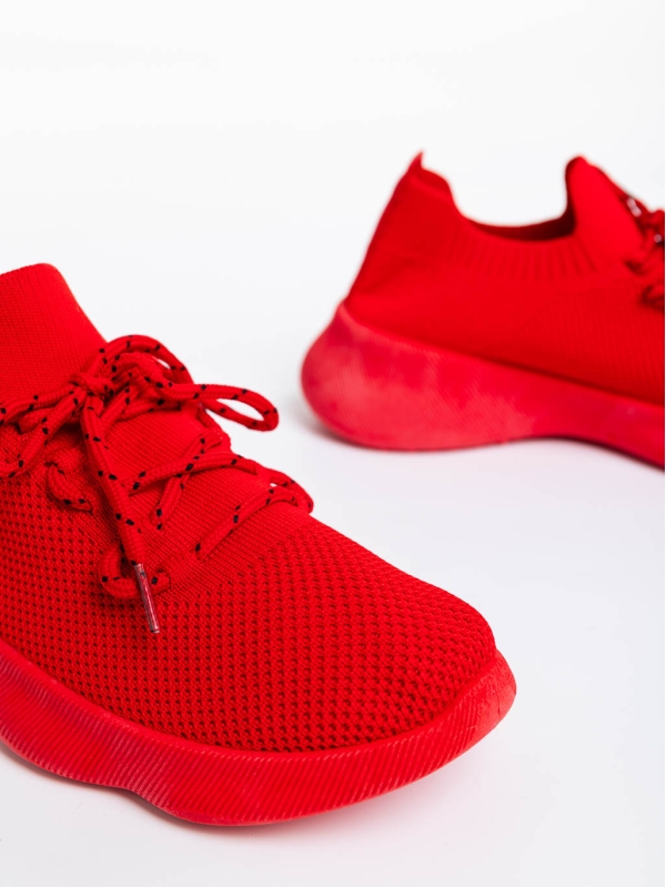 Γυναικεία αθλητικά παπούτσια κόκκινα από ύφασμα Ramila, 7 - Kalapod.gr