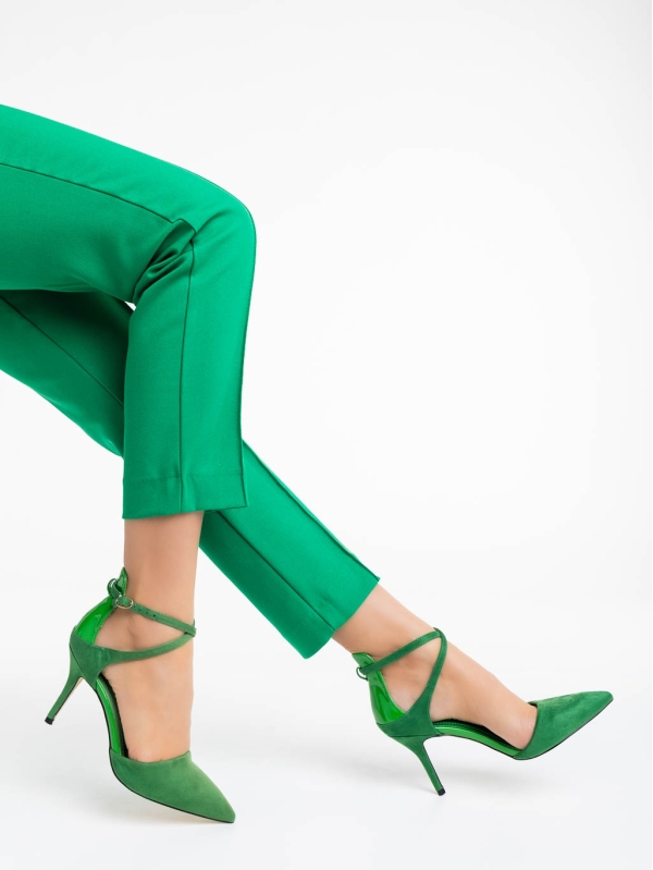 Γυναικεία παπούτσια πράσινα από ύφασμα Siriadne - Kalapod.gr