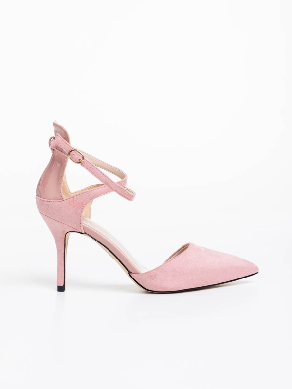 Γυναικεία παπούτσια ροζ από ύφασμα Siriadne, 5 - Kalapod.gr