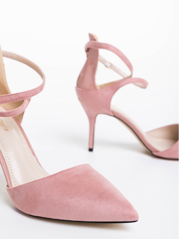 Γυναικεία παπούτσια ροζ από ύφασμα Siriadne, 6 - Kalapod.gr