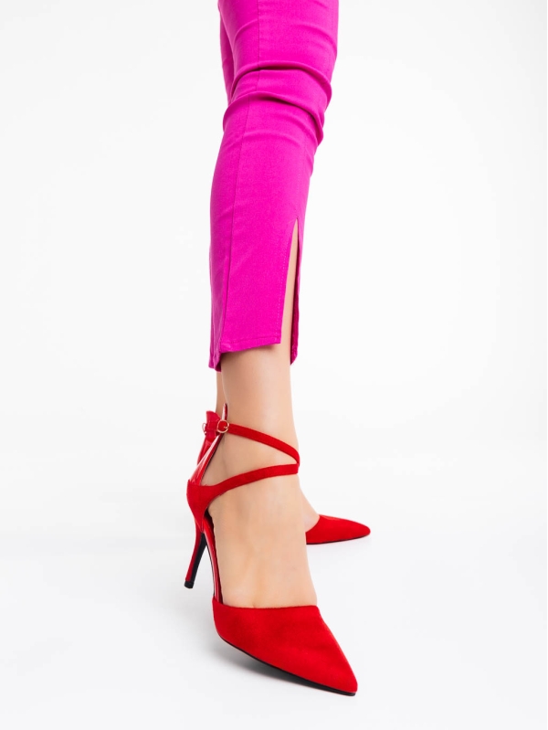Γυναικεία παπούτσια κόκκινα από ύφασμα Siriadne, 2 - Kalapod.gr