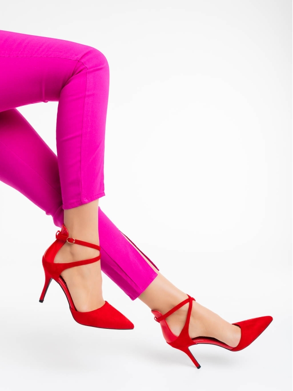 Γυναικεία παπούτσια κόκκινα από ύφασμα Siriadne - Kalapod.gr
