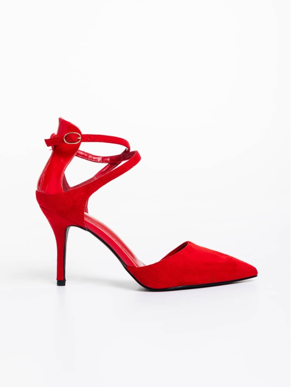 Γυναικεία παπούτσια κόκκινα από ύφασμα Siriadne, 5 - Kalapod.gr