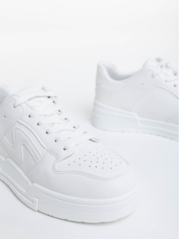 Γυναικεία αθλητικά παπούτσια λευκά από οικολογικό δέρμα Ralanda, 6 - Kalapod.gr