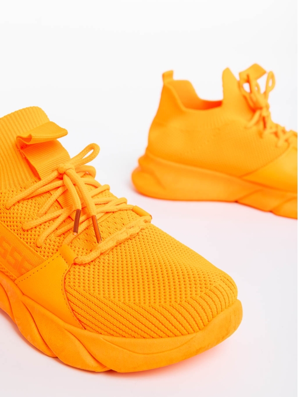 Γυναικεία αθλητικά παπούτσια πορτοκαλί από ύφασμα Renie, 6 - Kalapod.gr
