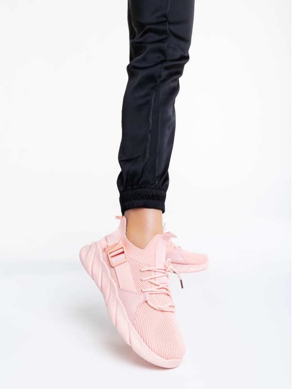 Γυναικεία αθλητικά παπούτσια ροζ από ύφασμα Renie, 2 - Kalapod.gr