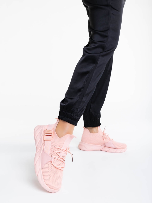 Γυναικεία αθλητικά παπούτσια ροζ από ύφασμα Renie, 3 - Kalapod.gr
