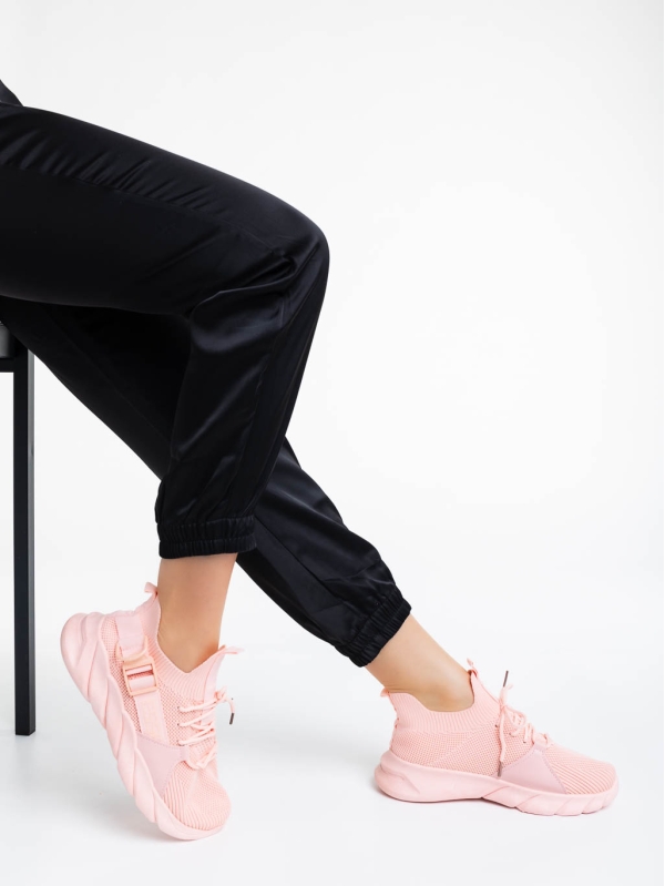 Γυναικεία αθλητικά παπούτσια ροζ από ύφασμα Renie - Kalapod.gr
