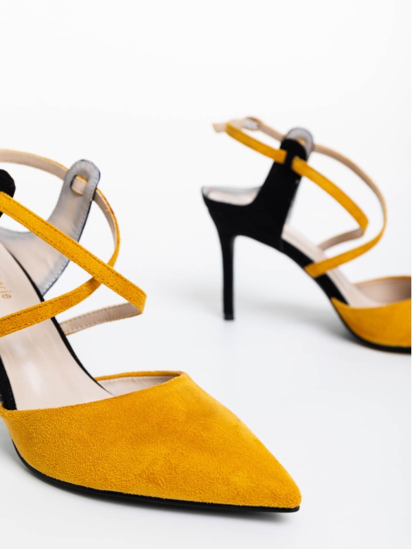 Γυναικεία παπούτσιακίτρινα από ύφασμα Saleena, 6 - Kalapod.gr