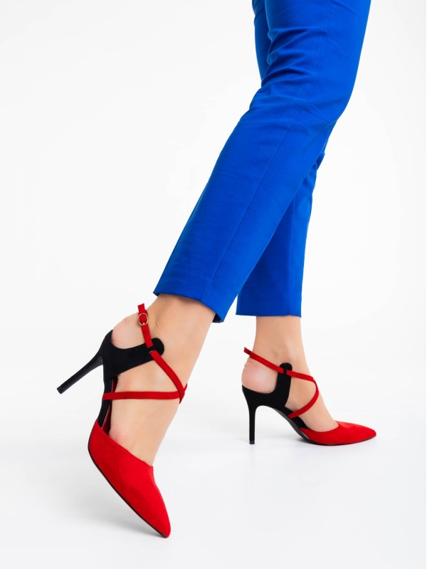 Γυναικεία παπούτσιακόκκινα από ύφασμα Saleena - Kalapod.gr